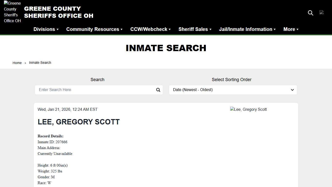 Inmate Search | Greene County Sheriff's Office OH
